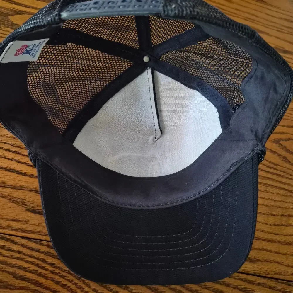 Vintage US Navy AUTEC Trucker Hat Snapback Mesh Cap Blue Rope KC Brand VTG